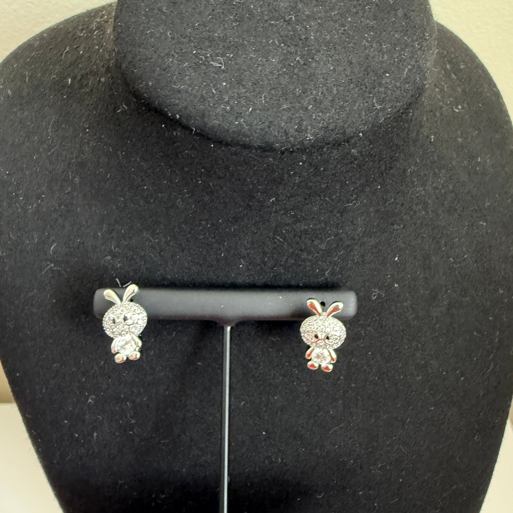 Bunny Bling Stud Earrings – Playful Crystal Sparkle - Vinni’s Jewelry