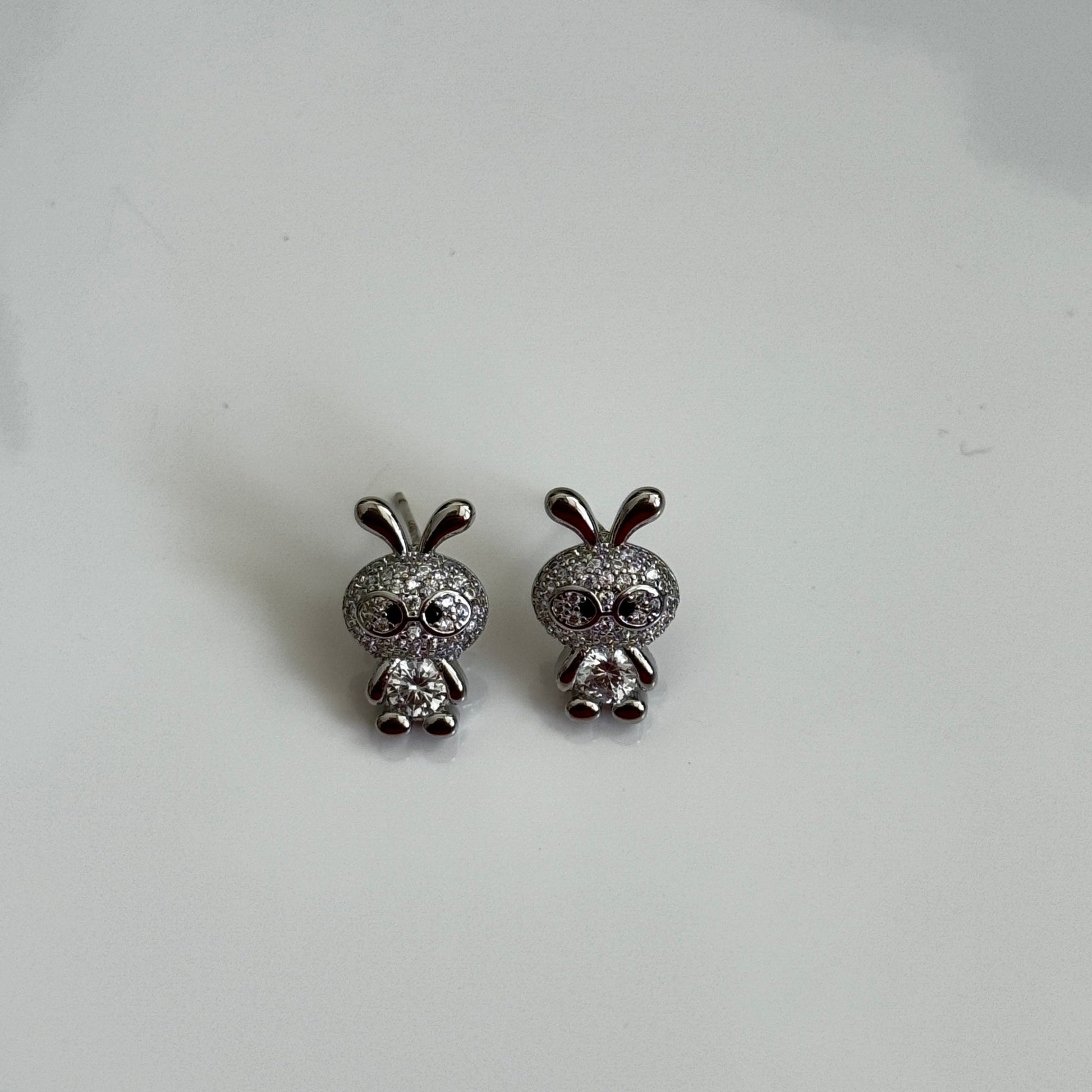 Bunny Bling Stud Earrings – Playful Crystal Sparkle - Vinni’s Jewelry