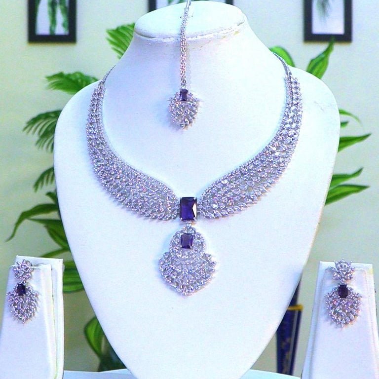 Celeste Sapphire Crystal Statement Necklace - Vinni’s Jewelry