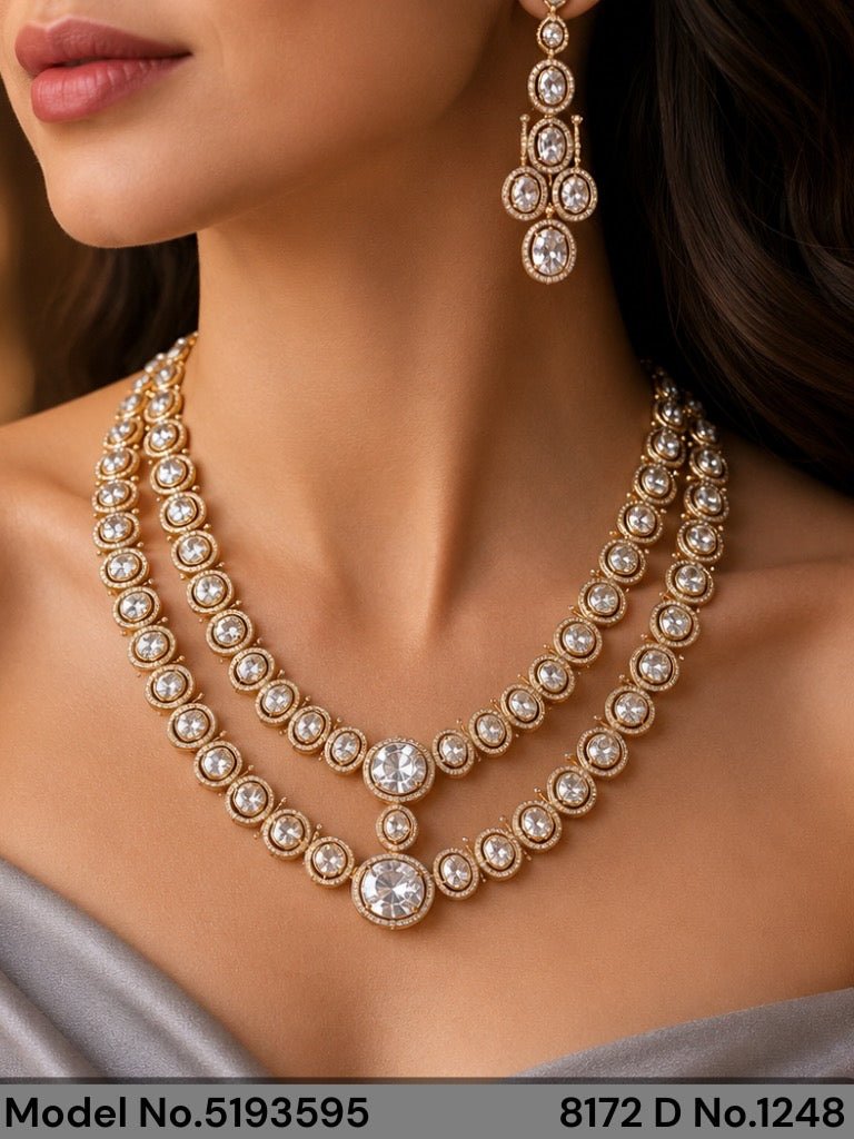 Celestia Double Layer Oval Halo Necklace - Vinni’s Jewelry