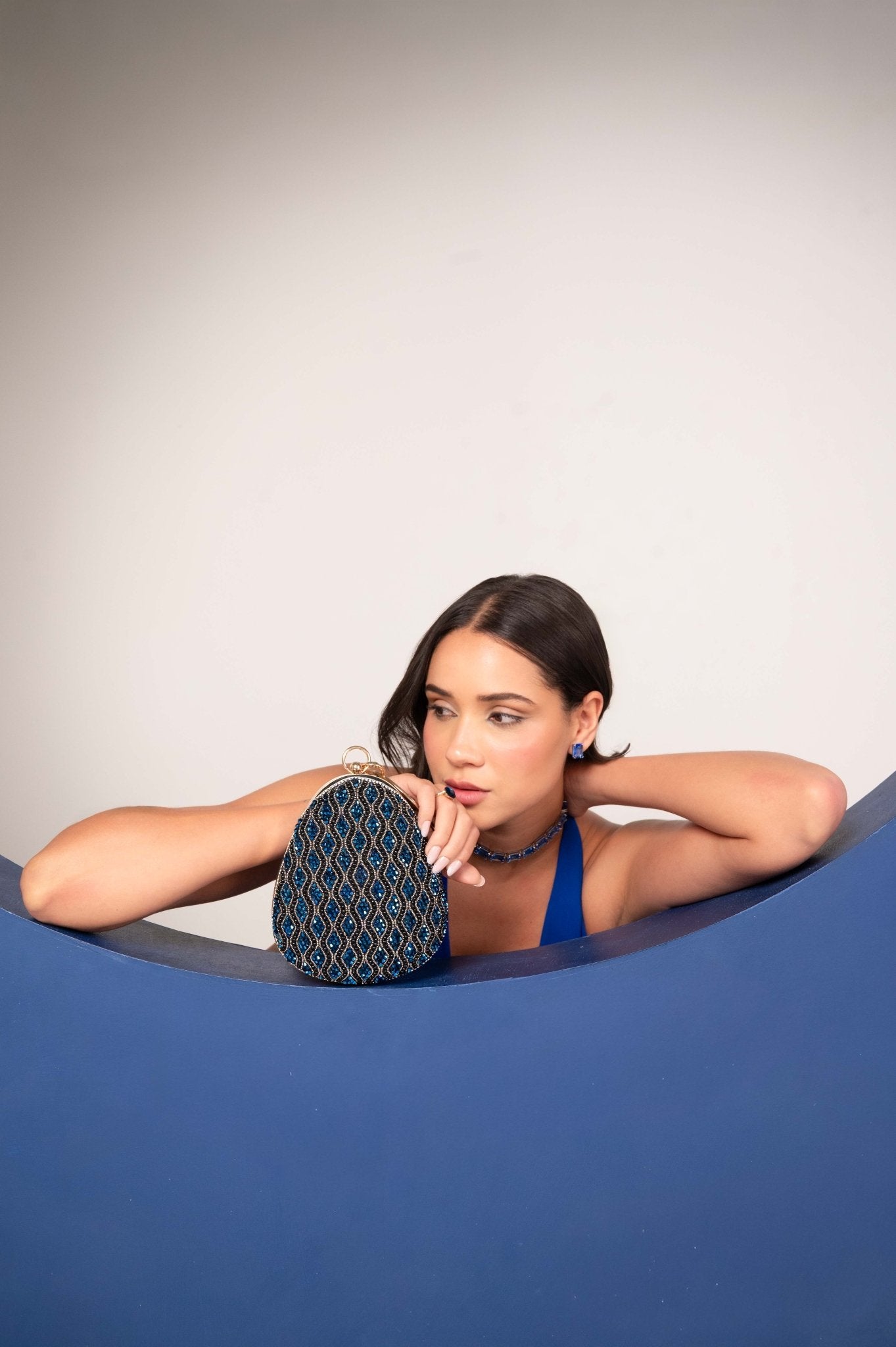 Celestial Blue Designer Party Clutch - Vinni’s Jewelry