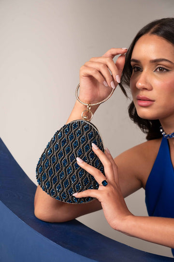 Celestial Blue Designer Party Clutch - Vinni’s Jewelry