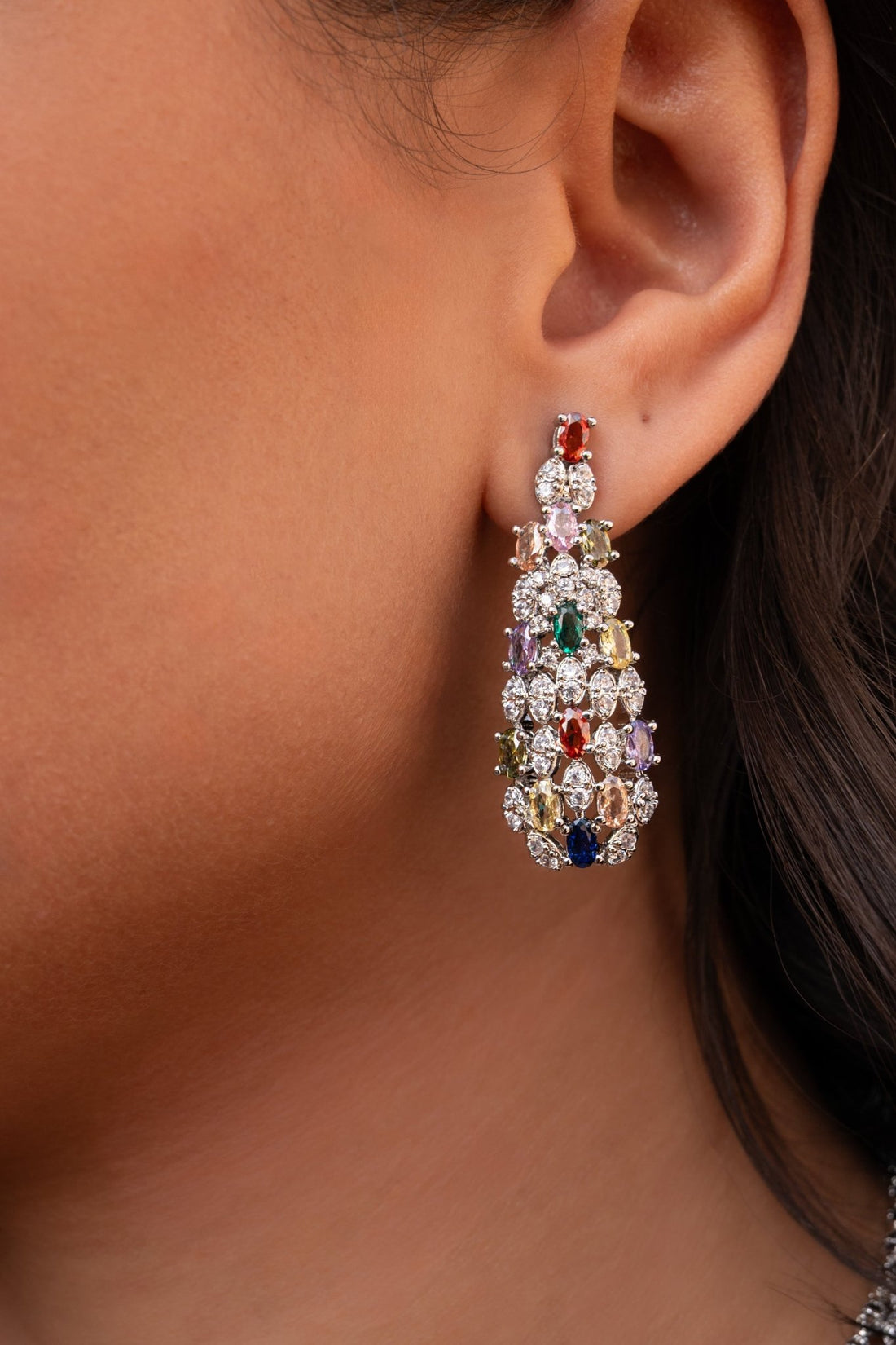 Celestial Multicolor Crystal Bridal Necklace Set - Vinni’s Jewelry