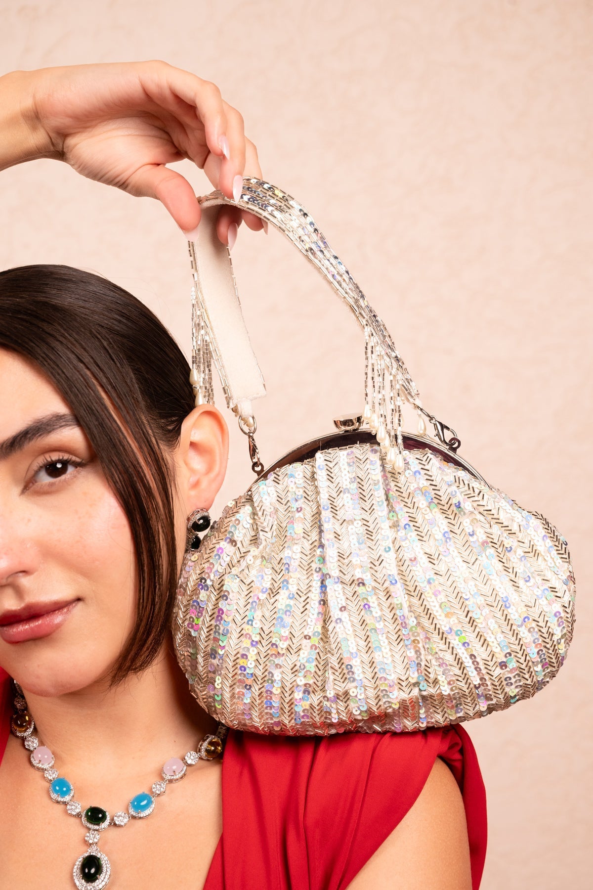 Celestial Sparkle Sequin Evening Clutch - Vinni’s Jewelry