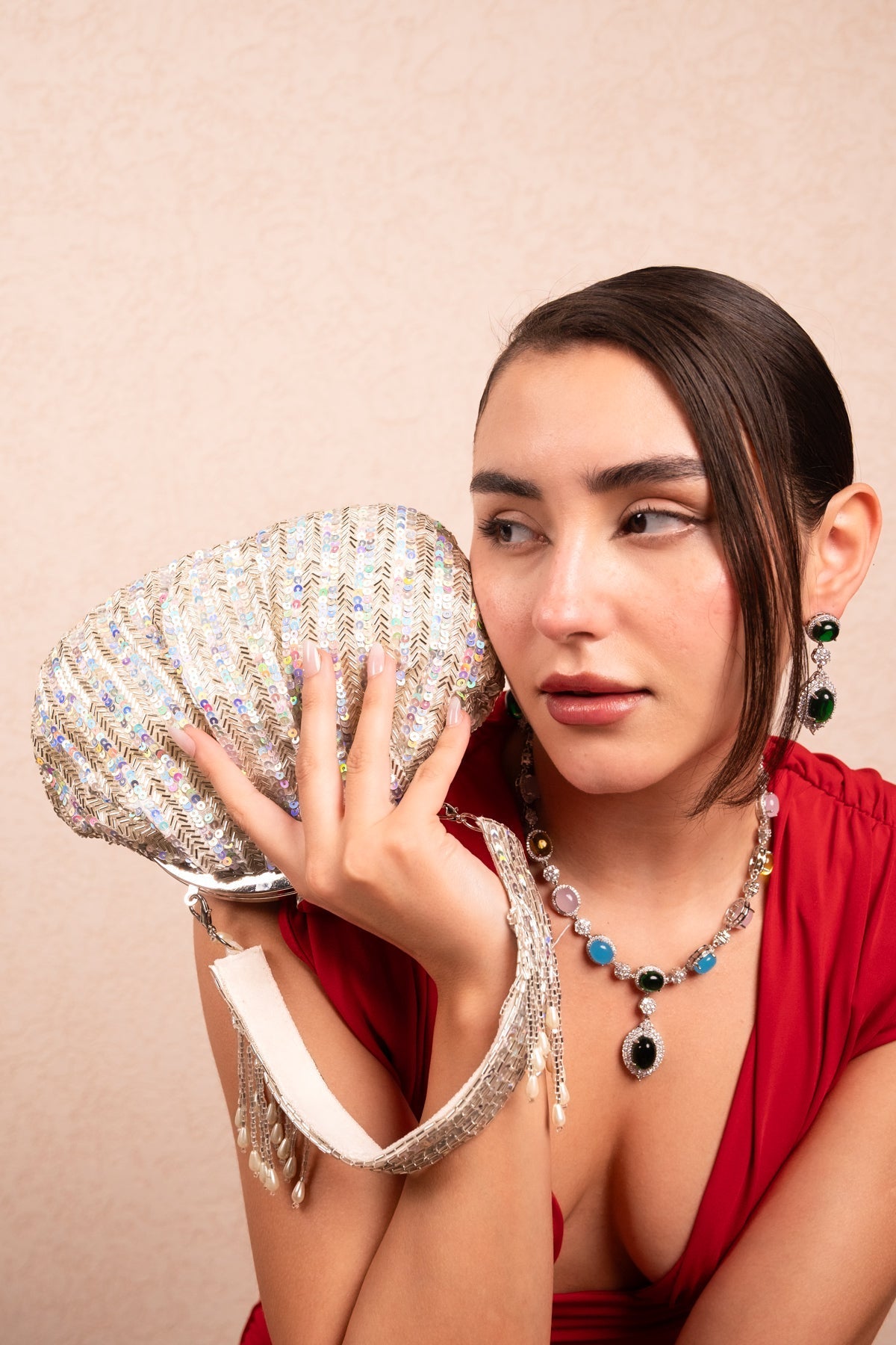Celestial Sparkle Sequin Evening Clutch - Vinni’s Jewelry