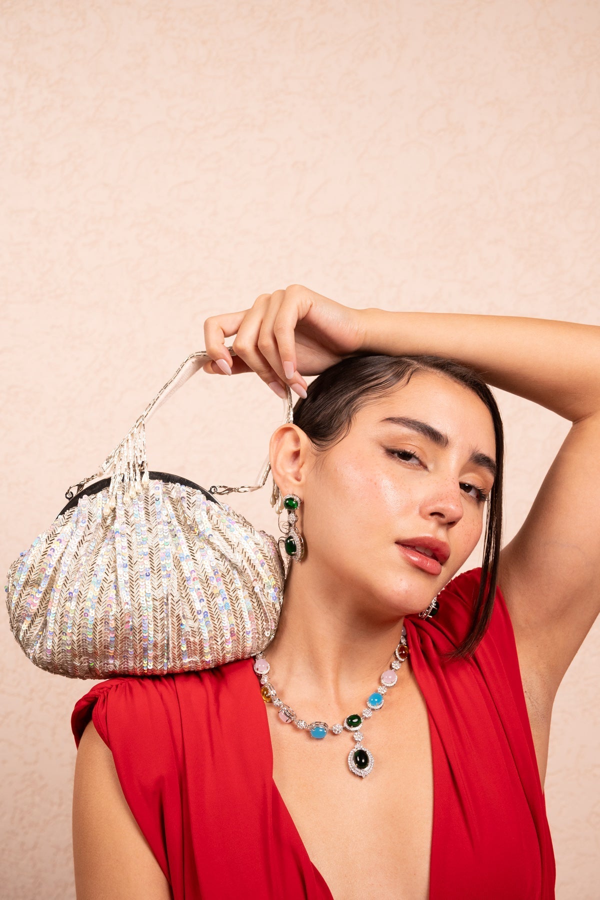 Celestial Sparkle Sequin Evening Clutch - Vinni’s Jewelry