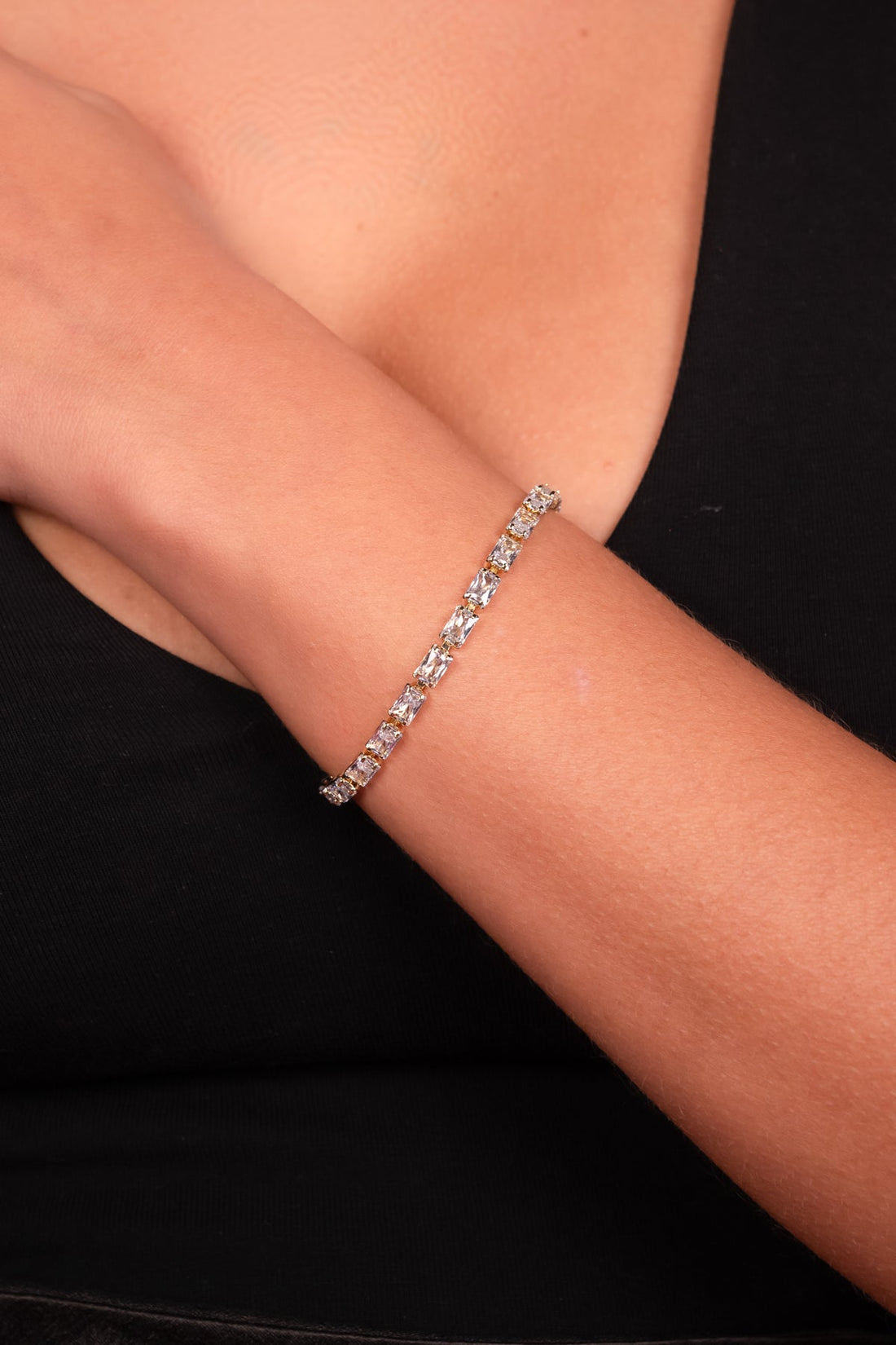 Classic Emerald-Cut Crystal Tennis Bracelet - Vinni’s Jewelry