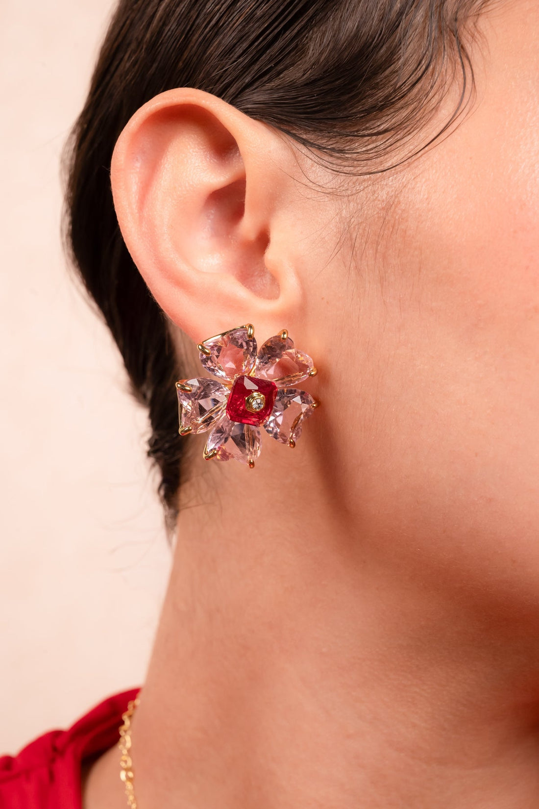 Crimson Bloom Statement Necklace Set - Vinni’s Jewelry