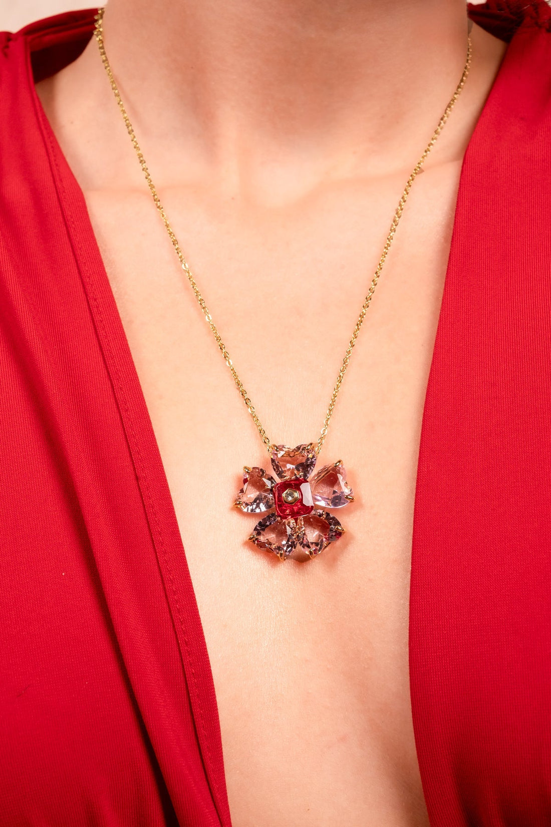 Crimson Bloom Statement Necklace Set - Vinni’s Jewelry