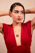 Crimson Bloom Statement Necklace Set - Vinni’s Jewelry