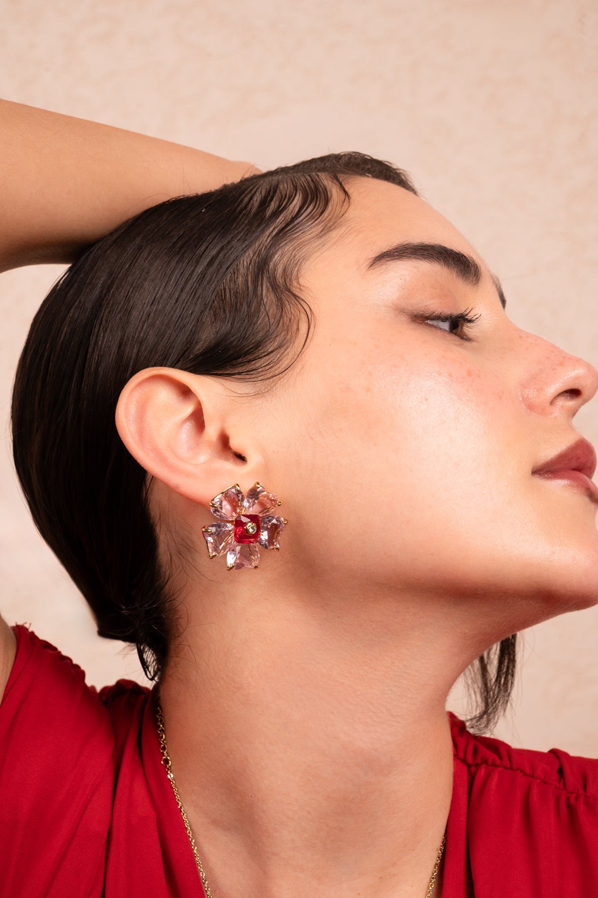Crimson Bloom Statement Necklace Set - Vinni’s Jewelry