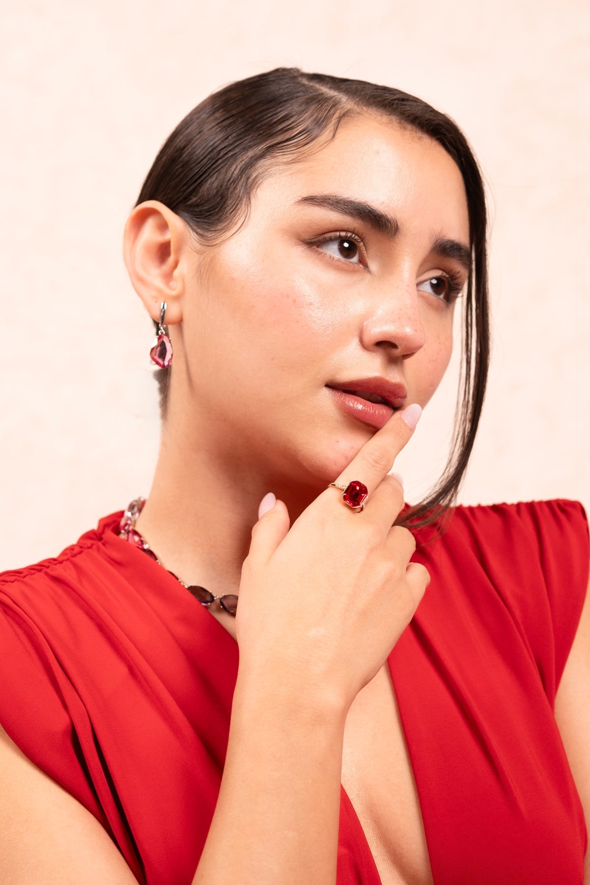 Crimson Radiance Statement Ring - Vinni’s Jewelry