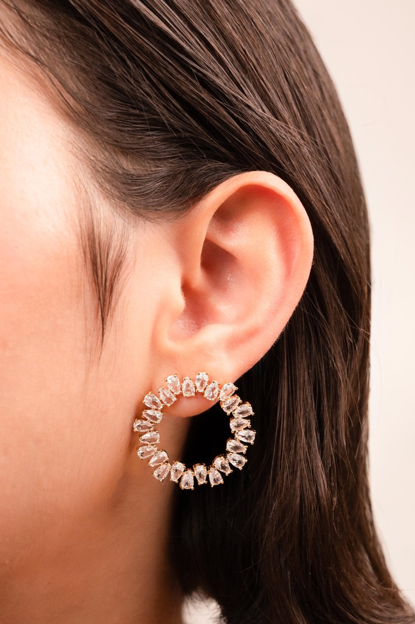 Crystal Halo Statement Hoop Earrings - Vinni’s Jewelry