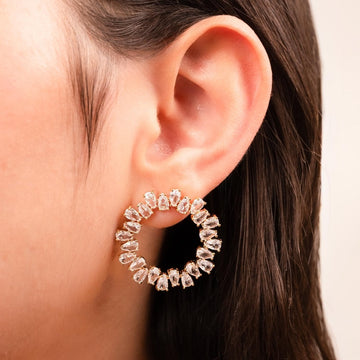 Crystal Halo Statement Hoop Earrings - Vinni’s Jewelry