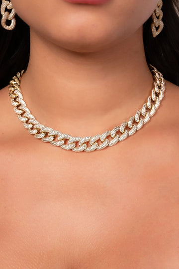 Diamond Glow Cuban Link Necklace Set - Vinni’s Jewelry