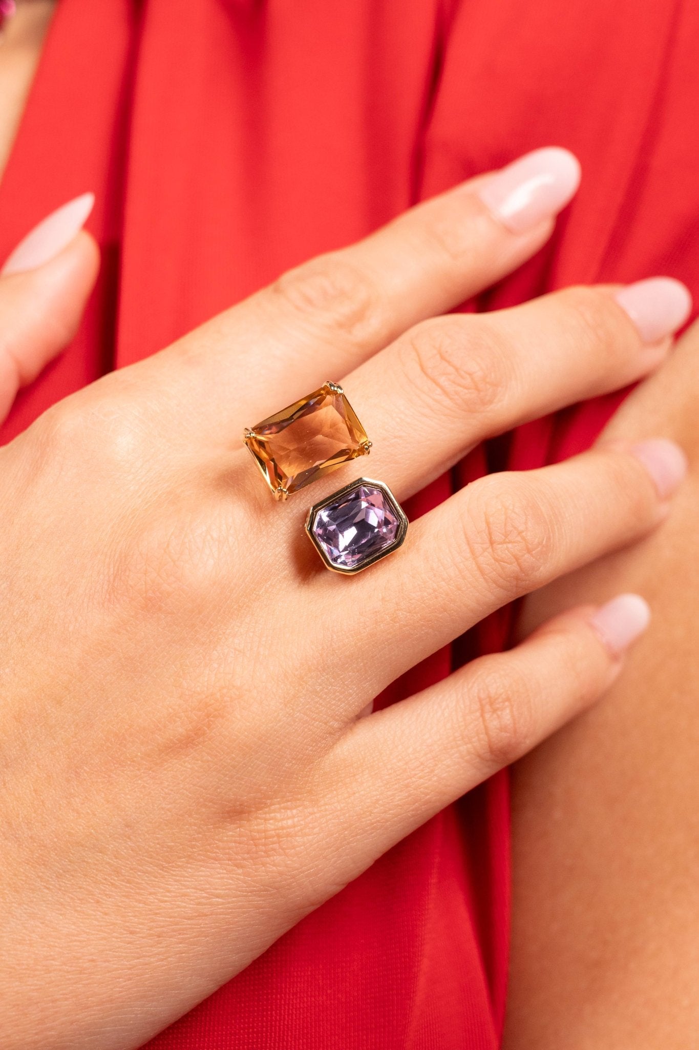Dual Aura Gemstone Statement Ring - Vinni’s Jewelry
