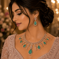 Emerald Envy Kundan Necklace Set - Vinni’s Jewelry