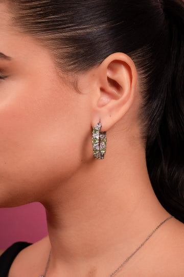 Emerald Glow Crystal Drop Earrings - Vinni’s Jewelry