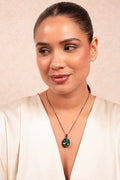 Emerald Halo Pendant Necklace - Vinni’s Jewelry