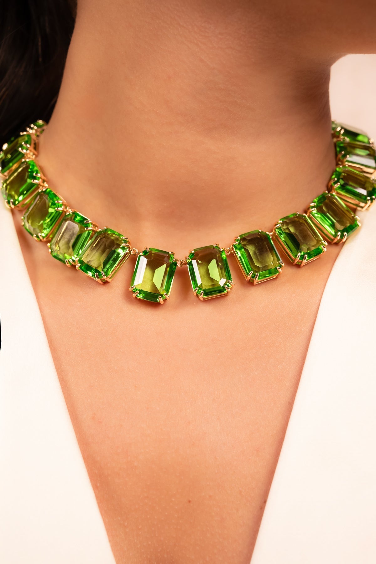 Emerald Luxe Crystal Statement Necklace Set - Vinni’s Jewelry
