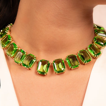 Emerald Luxe Crystal Statement Necklace Set - Vinni’s Jewelry