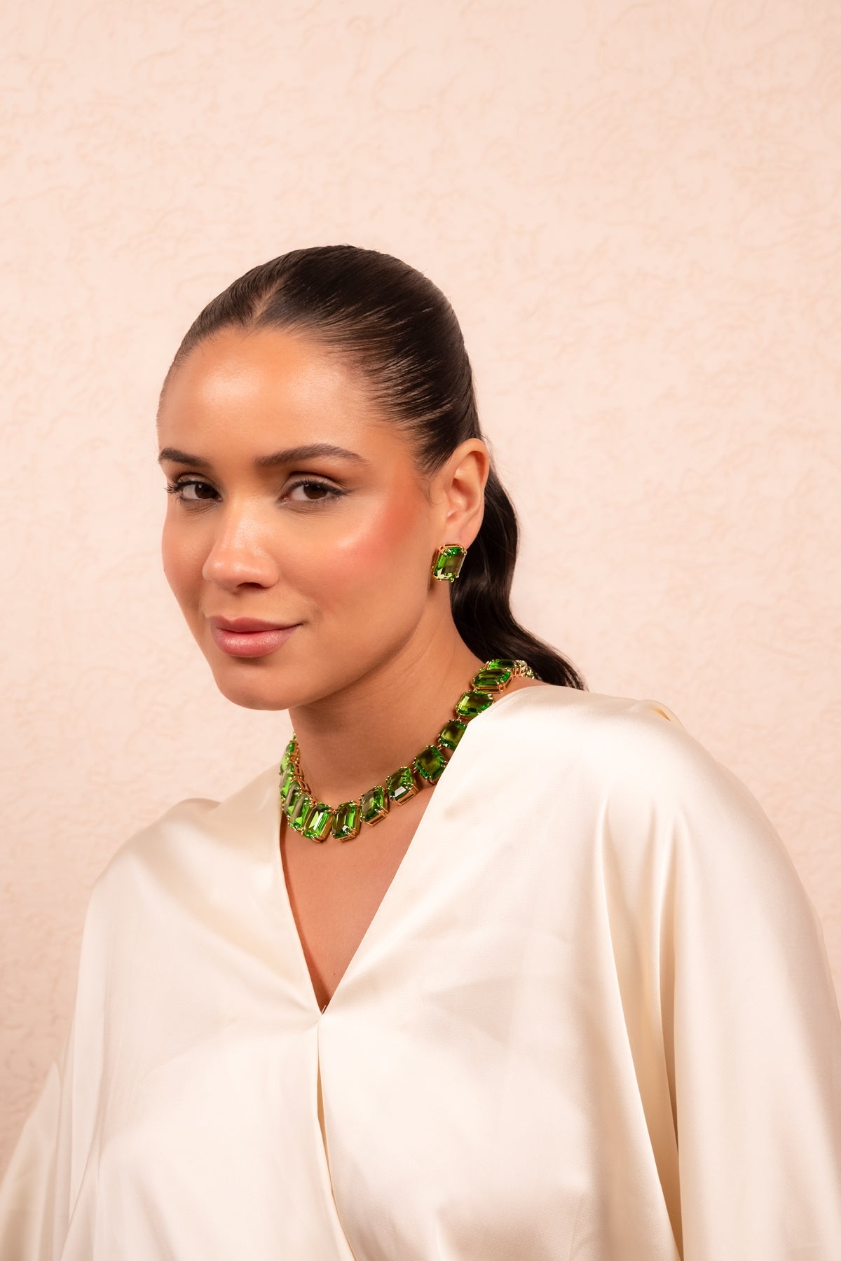 Emerald Luxe Crystal Statement Necklace Set - Vinni’s Jewelry