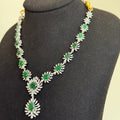 Emerald Radiance Statement Necklace Set – American Diamond Bridal Jewelry - Vinni’s Jewelry