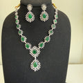 Emerald Radiance Statement Necklace Set – American Diamond Bridal Jewelry - Vinni’s Jewelry