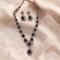 Emerald Radiance Statement Necklace Set – American Diamond Bridal Jewelry - Vinni’s Jewelry