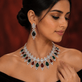 Emerald Royale CZ Necklace Set– Emerald & Ruby Look Stones with CZ Accents - Vinni’s Jewelry