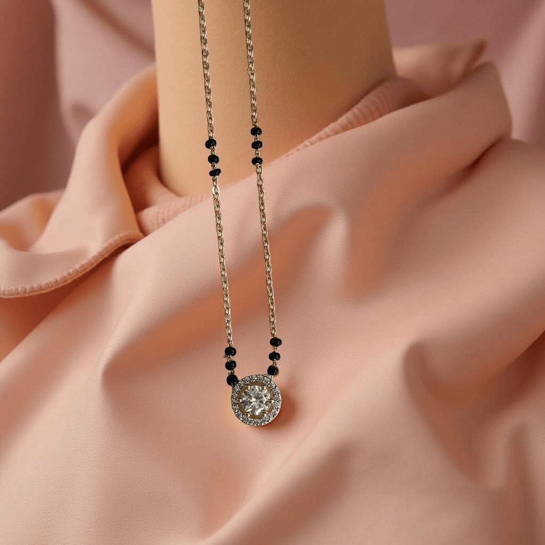 Eternal Glow Solitaire Mangalsutra Pendant - Vinni’s Jewelry