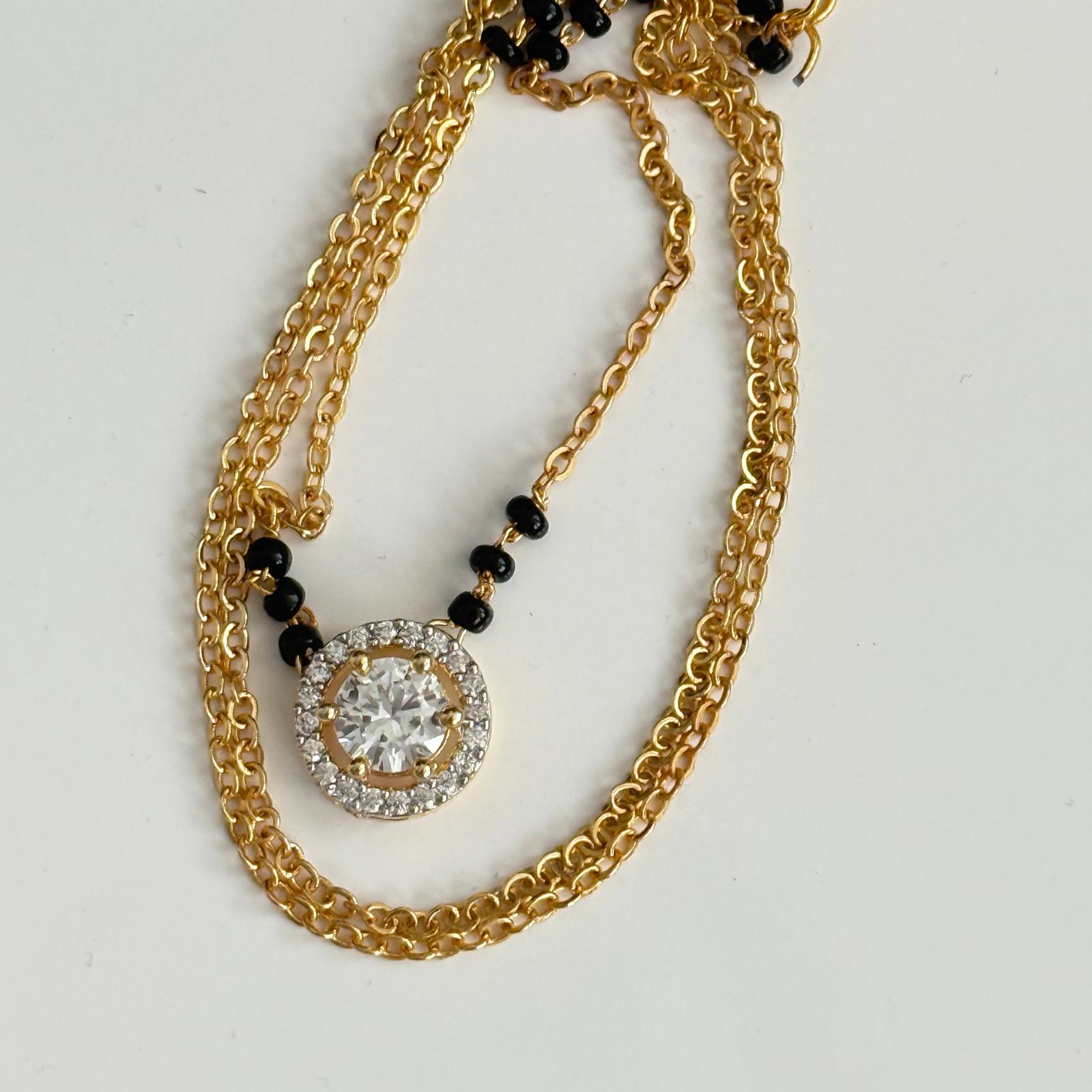 Eternal Glow Solitaire Mangalsutra Pendant - Vinni’s Jewelry