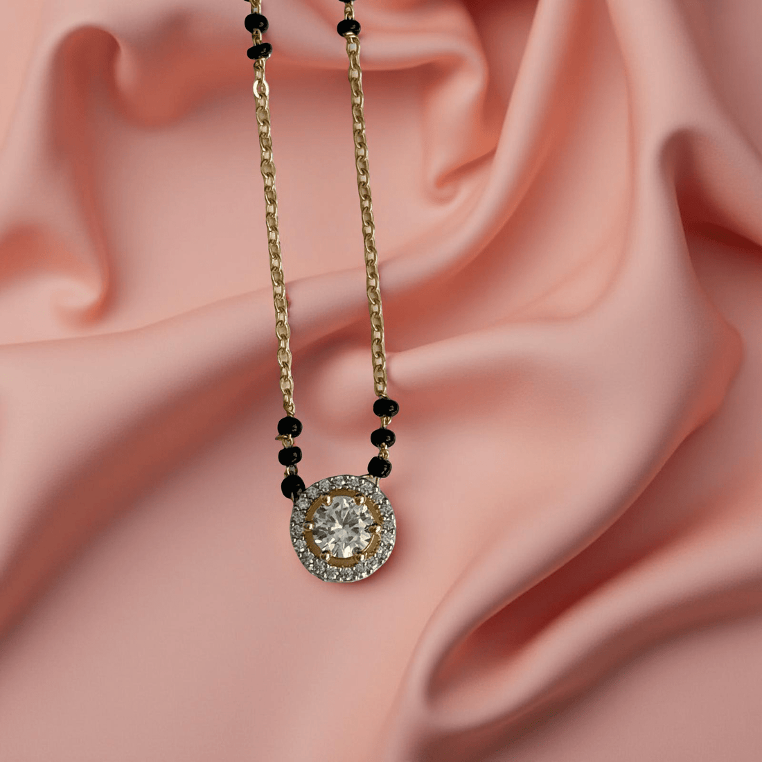 Eternal Glow Solitaire Mangalsutra Pendant - Vinni’s Jewelry