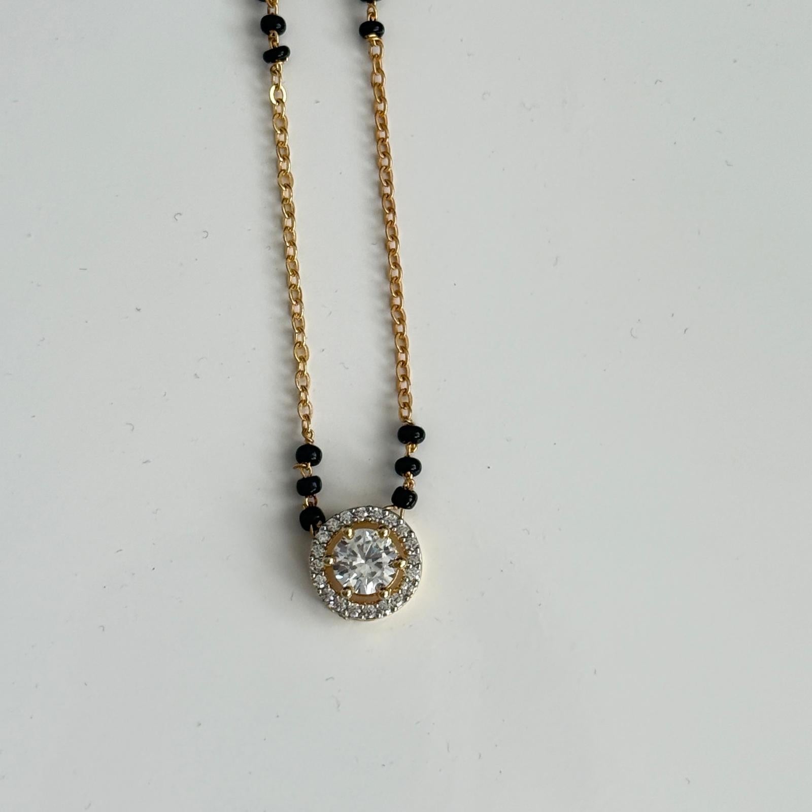 Eternal Glow Solitaire Mangalsutra Pendant - Vinni’s Jewelry