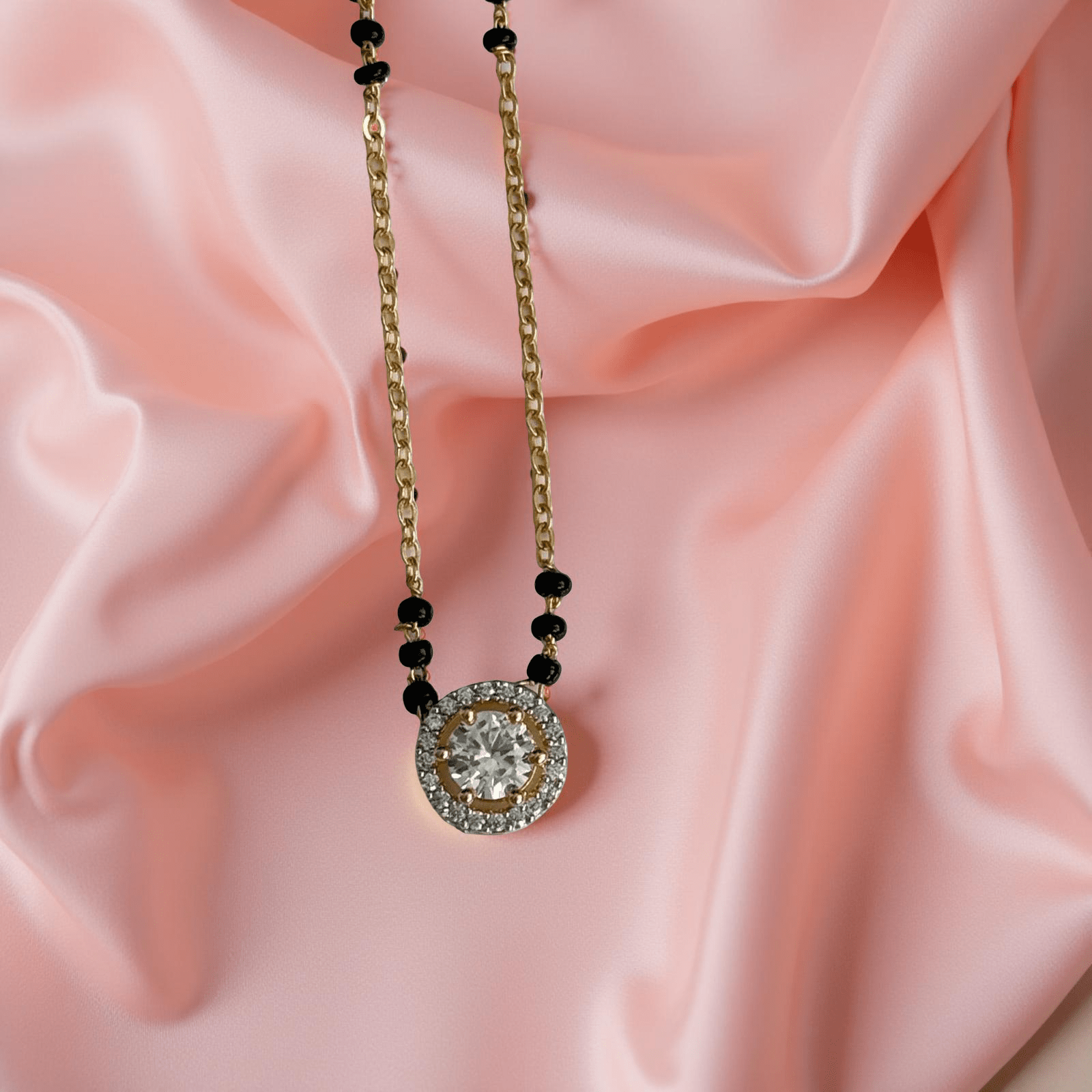 Eternal Glow Solitaire Mangalsutra Pendant - Vinni’s Jewelry