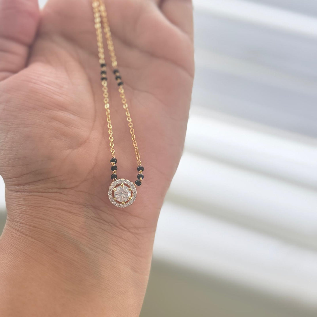Eternal Glow Solitaire Mangalsutra Pendant - Vinni’s Jewelry