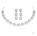 ETHEREAL FROST American Diamond Necklace Earring Set - Vinni’s Jewelry