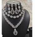 ETHEREAL FROST American Diamond Necklace Earring Set - Vinni’s Jewelry