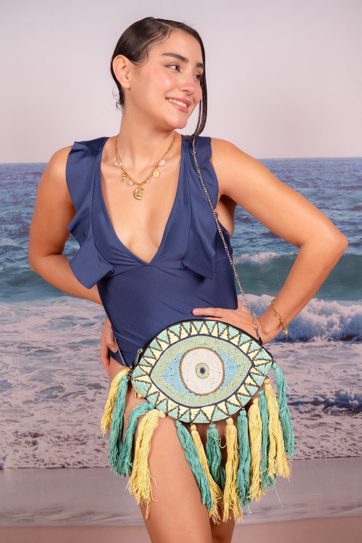 Evil Eye Beaded Statement Clutch - Vinni’s Jewelry