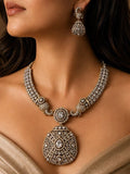 Gajraj Crystal Elephant Pendant Necklace Set - Vinni’s Jewelry