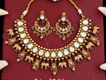 Gajraj Kundan Rajwadi Necklace Set - Vinni’s Jewelry