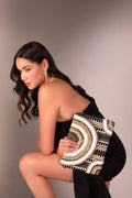 Golden Arc Beaded Statement Clutch - Vinni’s Jewelry