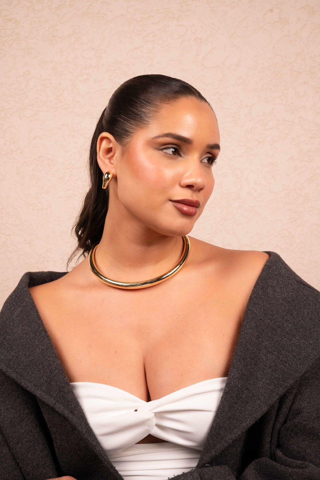 Golden Edge Collar Necklace Set - Vinni’s Jewelry