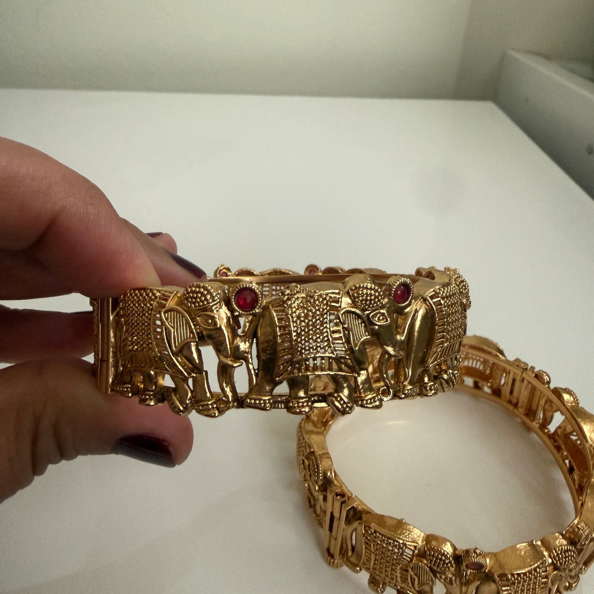 Golden Elephant Empress Bangle Set - Vinni’s Jewelry