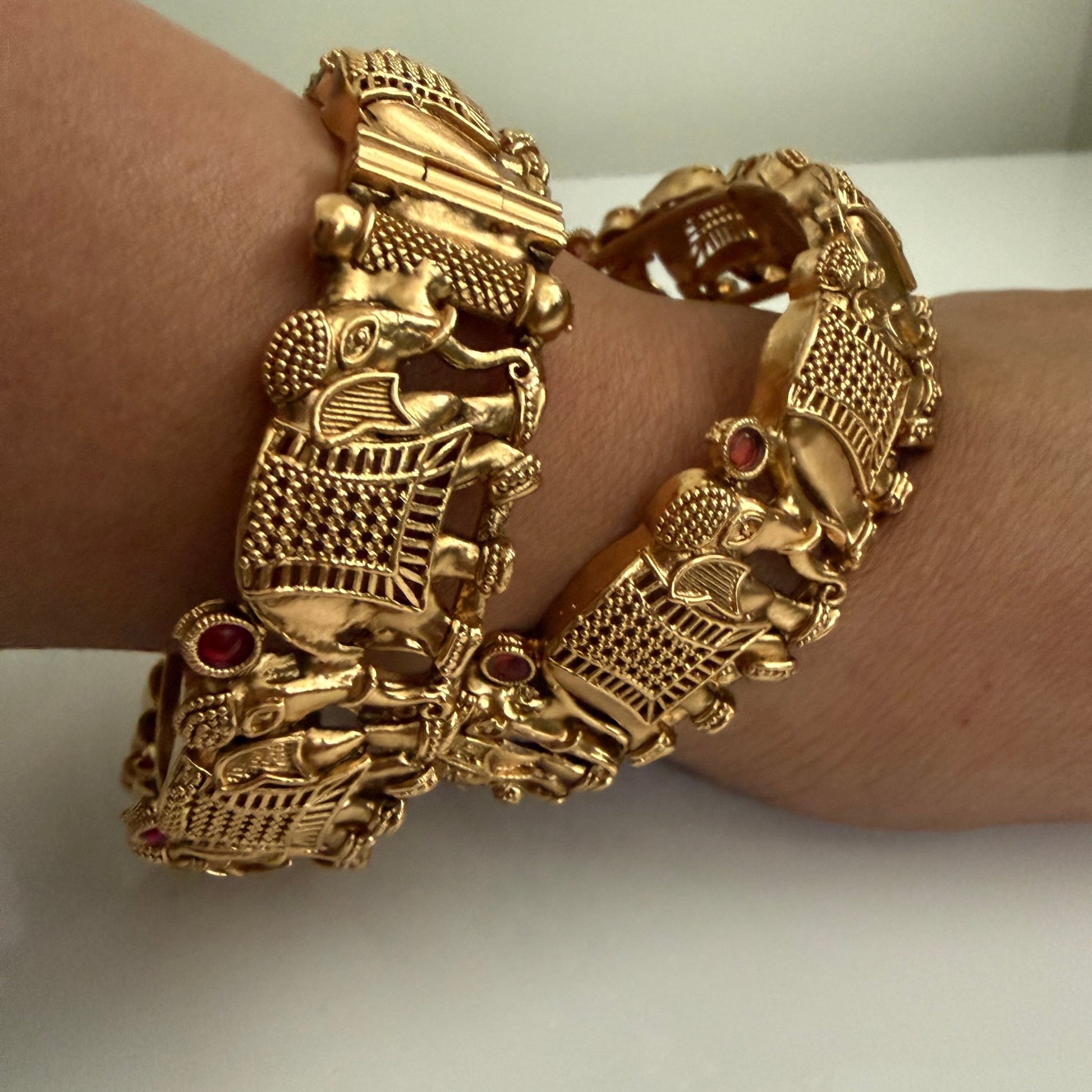 Golden Elephant Empress Bangle Set - Vinni’s Jewelry