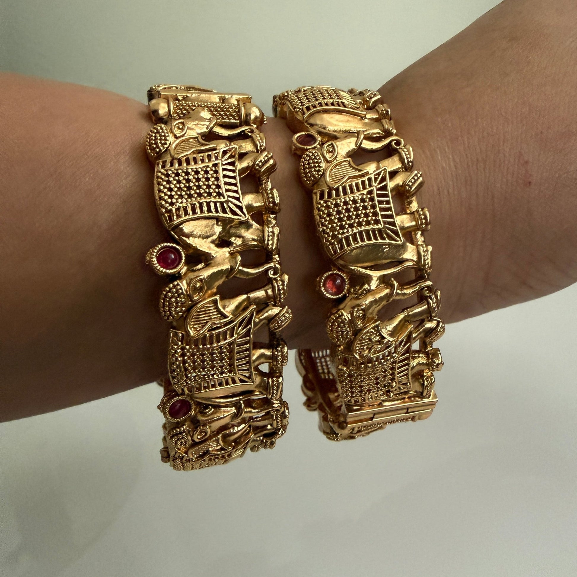 Golden Elephant Empress Bangle Set - Vinni’s Jewelry