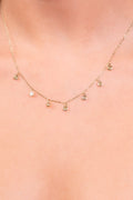 Golden Halo Drop Crystal Necklace - Vinni’s Jewelry