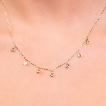 Golden Halo Drop Crystal Necklace - Vinni’s Jewelry