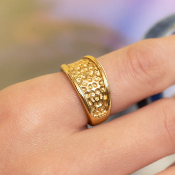 Golden Halo Texture Statement Ring - Vinni’s Jewelry