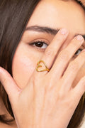 Golden Heart Outline Statement Ring - Vinni’s Jewelry